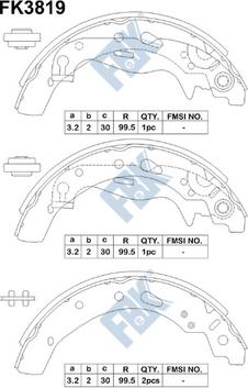 FBK FK3819 - Комплект гальм, барабанний механізм autozip.com.ua