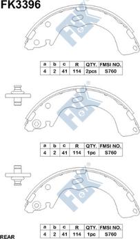 FBK FK3396 - Комплект гальм, барабанний механізм autozip.com.ua