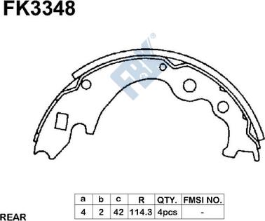 FBK FK3348 - Комплект гальм, барабанний механізм autozip.com.ua