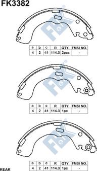 FBK FK3382 - Комплект гальм, барабанний механізм autozip.com.ua