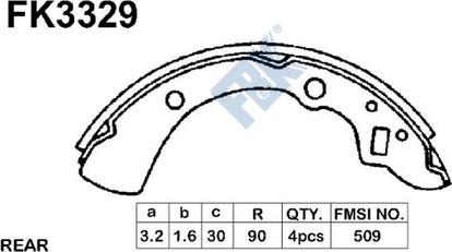 FBK FK3329 - Комплект гальм, барабанний механізм autozip.com.ua