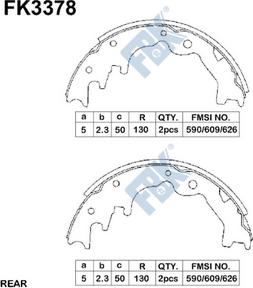 FBK FK3378 - Комплект гальм, барабанний механізм autozip.com.ua