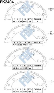 FBK FK2404 - Комплект гальм, барабанний механізм autozip.com.ua