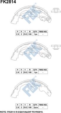 FBK FK2814 - Комплект гальм, барабанний механізм autozip.com.ua
