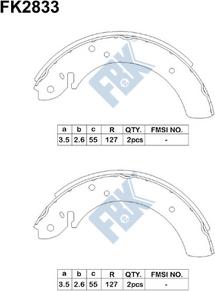FBK FK2833 - Комплект гальм, барабанний механізм autozip.com.ua