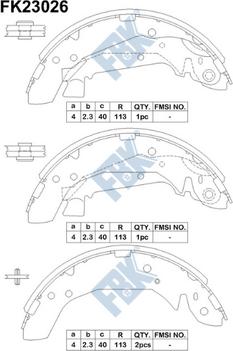 FBK FK23026 - Комплект гальм, барабанний механізм autozip.com.ua