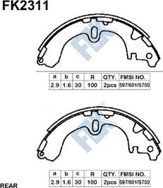 FBK FK2311 - Комплект гальм, барабанний механізм autozip.com.ua