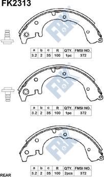 FBK FK2313 - Комплект гальм, барабанний механізм autozip.com.ua