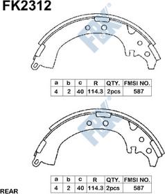 FBK FK2312 - Комплект гальм, барабанний механізм autozip.com.ua