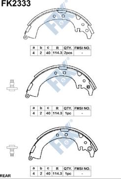 FBK FK2333 - Комплект гальм, барабанний механізм autozip.com.ua