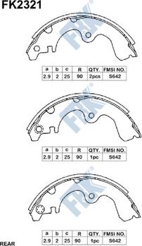 FBK FK2321 - Комплект гальм, барабанний механізм autozip.com.ua