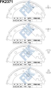 FBK FK2371 - Комплект гальм, барабанний механізм autozip.com.ua