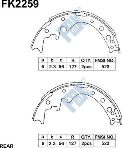 FBK FK2259 - Комплект гальм, барабанний механізм autozip.com.ua