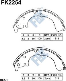 FBK FK2254 - Комплект гальм, барабанний механізм autozip.com.ua