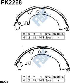 FBK FK2268 - Комплект гальм, барабанний механізм autozip.com.ua