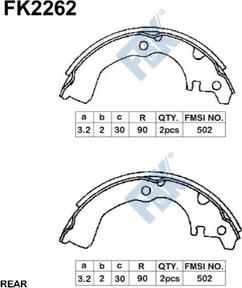 FBK FK2262 - Комплект гальм, барабанний механізм autozip.com.ua