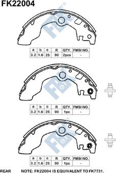 FBK FK22004 - Комплект гальм, барабанний механізм autozip.com.ua