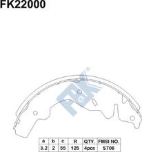 FBK FK22000 - Комплект гальм, барабанний механізм autozip.com.ua