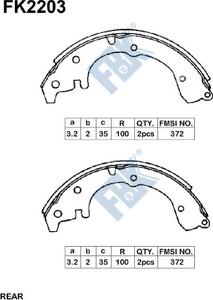 FBK FK2203 - Комплект гальм, барабанний механізм autozip.com.ua