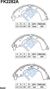 FBK FK2282A - Комплект гальм, барабанний механізм autozip.com.ua