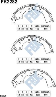 FBK FK2282 - Комплект гальм, барабанний механізм autozip.com.ua