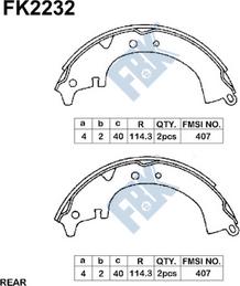 FBK FK2232 - Комплект гальм, барабанний механізм autozip.com.ua