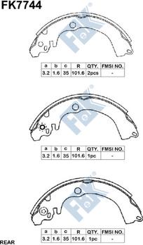 FBK FK7744 - Комплект гальм, барабанний механізм autozip.com.ua