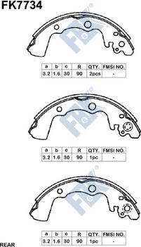 FBK FK7734 - Комплект гальм, барабанний механізм autozip.com.ua