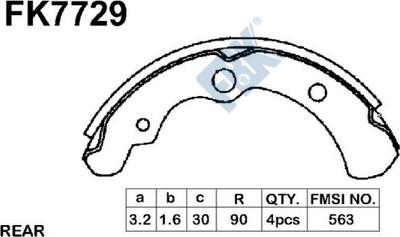 FBK FK7729 - Комплект гальм, барабанний механізм autozip.com.ua