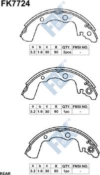 FBK FK7724 - Комплект гальм, барабанний механізм autozip.com.ua