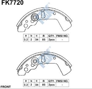 FBK FK7720 - Комплект гальм, барабанний механізм autozip.com.ua