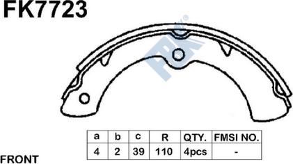 FBK FK7723 - Комплект гальм, барабанний механізм autozip.com.ua