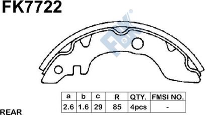 FBK FK7722 - Комплект гальм, барабанний механізм autozip.com.ua