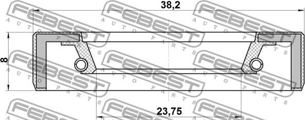 Febest 95FBY-26380808X - Кільце ущільнювача валу, приводний вал autozip.com.ua