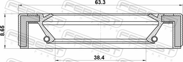Febest 95GAS-40630909C - Кільце ущільнювача валу, приводний вал autozip.com.ua