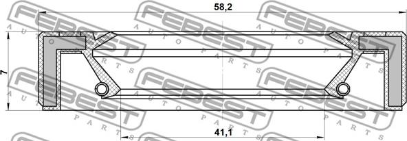 Febest 95GAY-43580707X - Кільце ущільнювача валу, приводний вал autozip.com.ua