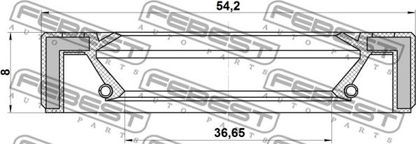 Febest 95GAY-38540808X - Кільце ущільнювача валу, приводний вал autozip.com.ua