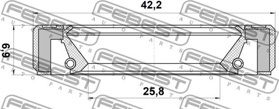 Febest 95GBY-27420707R - Кільце ущільнювача валу, первинний вал ступінчастою КП autozip.com.ua