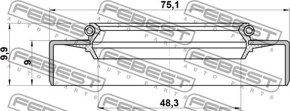 Febest 95GDS-50750910X - Ущільнене кільце, маточина колеса autozip.com.ua