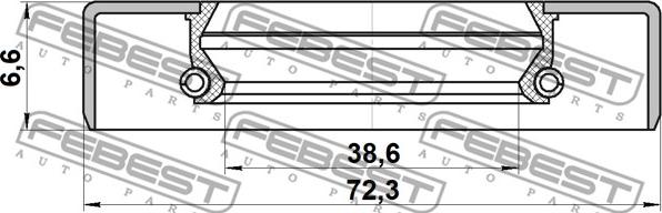 Febest 95GDY-40720707X - Кільце ущільнювача валу, приводний вал autozip.com.ua