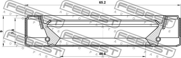 Febest 95GEY-48650809C - Кільце ущільнювача валу, приводний вал autozip.com.ua