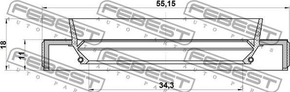 Febest 95HBY-36551118X - Кільце ущільнювача валу, приводний вал autozip.com.ua