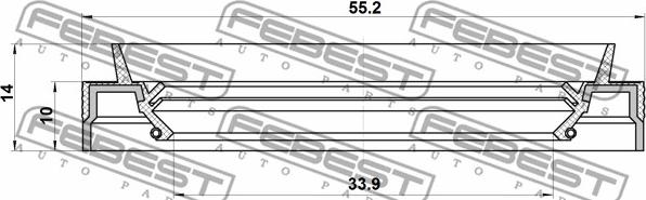 Febest 95JEY-35551014C - Кільце ущільнювача валу, приводний вал autozip.com.ua