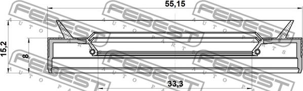 Febest 95PEY-35550815C - Кільце ущільнювача валу, приводний вал autozip.com.ua