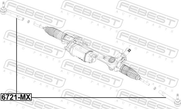 Febest 6721-MX - Наконечник рульової тяги, кульовий шарнір autozip.com.ua