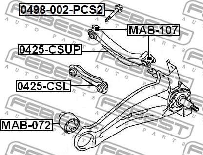 Febest 0498-002-PCS2 - Болт кріплення, важіль autozip.com.ua