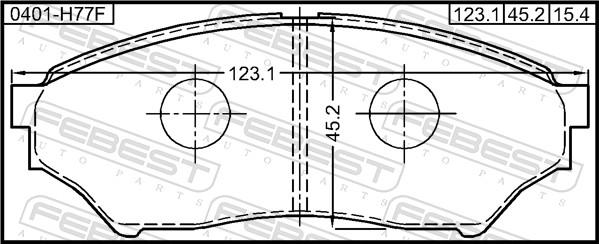 Febest 0401-H77F - Гальмівні колодки, дискові гальма autozip.com.ua