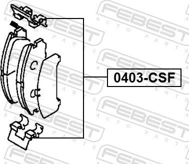 Febest 0403-CSF - Комплектуючі, колодки дискового гальма autozip.com.ua