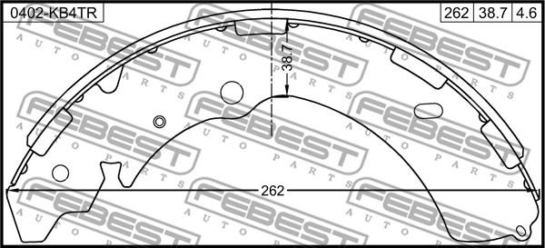 Febest 0402-KB4TR - Комплект гальм, ручник, парковка autozip.com.ua