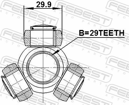 Febest 0416-DA - Муфта з шипами, приводний вал autozip.com.ua